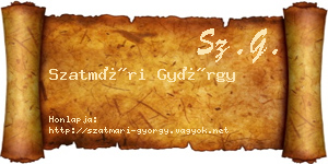Szatmári György névjegykártya